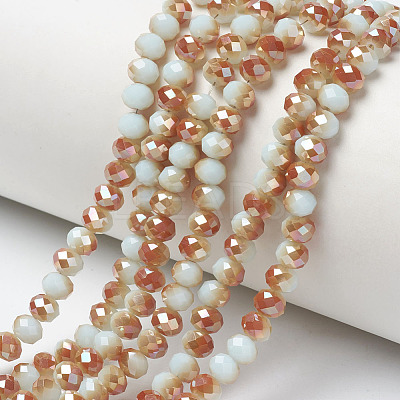 Electroplate Opaque Solid Color Glass Beads Strands EGLA-A034-P4mm-J01-1