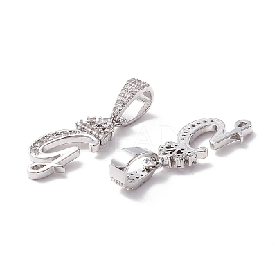 Eco-Friendly Brass Micro Pave Cubic Zirconia Pendants KK-K265-01P-G-1