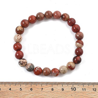 Natural Red Jasper Bead Stretch Bracelets X-BJEW-K212-B-012-1