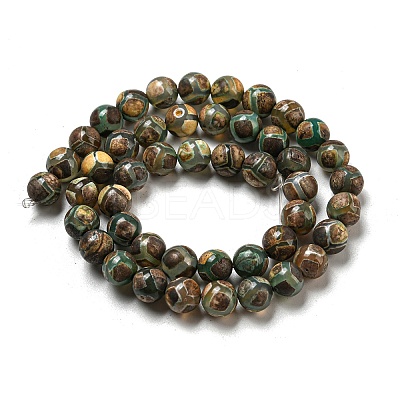 Tibetan Style dZi Beads Strands G-P526-D09-02-1