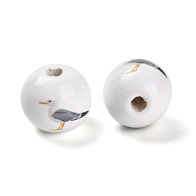 Natural Wood European Beads WOOD-S059-01A-1