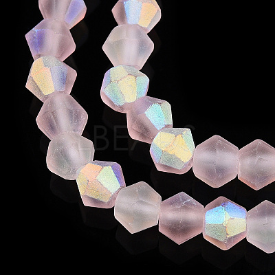 Imitate Austrian Crystal Bicone Frosted Glass Beads Strands X-EGLA-A039-T6mm-MB26-1