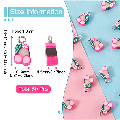 50Pcs Handmade Polymer Clay Charms CLAY-YS0001-02-1