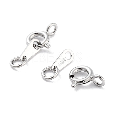 925 Sterling Silver Spring Ring Clasps STER-H111-06P-1