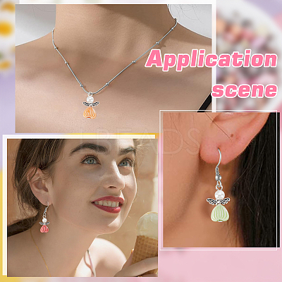 100Pcs Acrylic Alloy Pendants PALLOY-HY00114-1