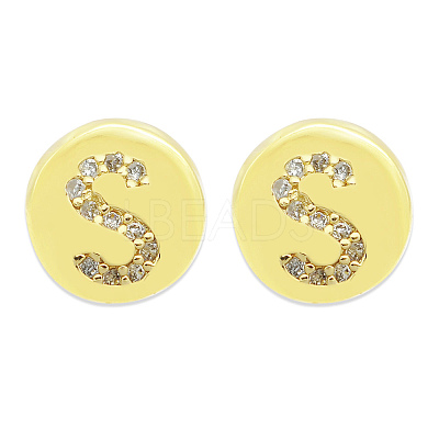 Brass Micro Pave Clear Cubic Zirconia Beads KK-T030-LA843-SX3-1