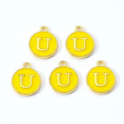 Golden Plated Alloy Enamel Charms X-ENAM-S118-09U-1