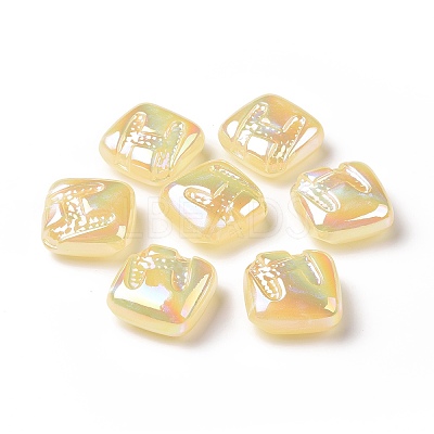 Rainbow Iridescent Plating Acrylic Beads LS-OACR-A010-06C-1