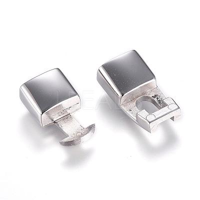 Tarnish Resistant 304 Stainless Steel Snap Lock Clasps STAS-D159-05-1