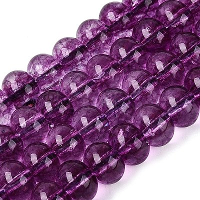 Crackle Transparent Glass Beads Strands GLAA-N074-02B-05-1