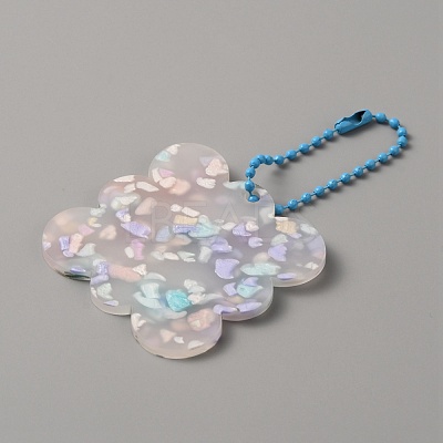 Translucent Acrylic Disc Pendant Keychain KEYC-WH0027-85C-02-1