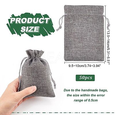 Burlap Packing Pouches Drawstring Bags ABAG-Q050-10x14-04-1
