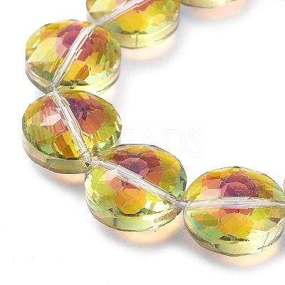 Electroplate Transparent Glass Beads Strands EGLA-M032-01A-HR01-1