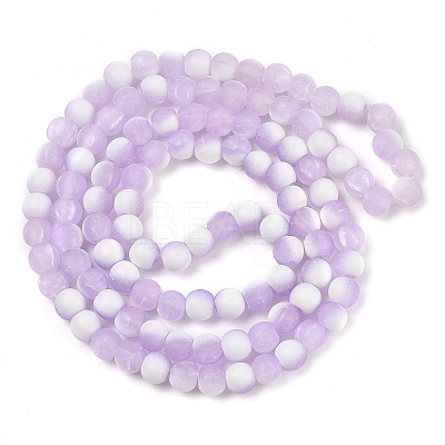 Frosted Crackle Glass Beads Strands GLAA-U001-6mm-M04-1