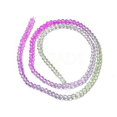 Transparent Gradient Color Glass Beads Strands GLAA-H021-01B-21-1