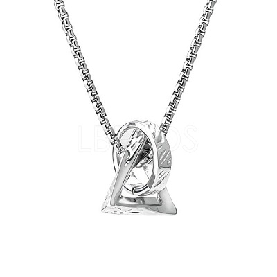 Alloy Ring with Triangle Pendant Necklaces for Men WG487F5-01-1