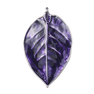 Alloy Enamel Big Leaf Pendants ENAM-J074-07AS-1