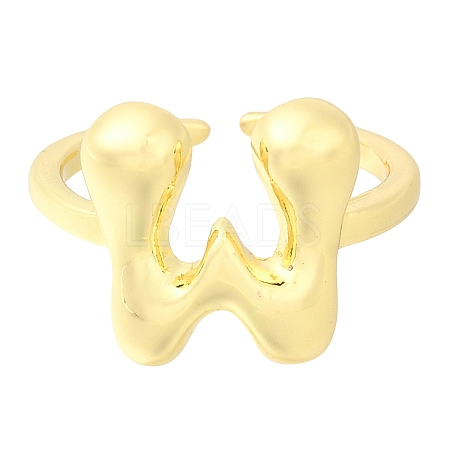 Rack Plating Brass Open Cuff Rings RJEW-S394-01G-W-1