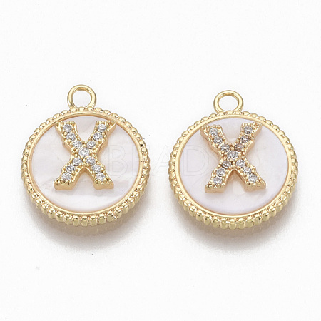 Brass Micro Pave Cubic Zirconia Pendants KK-T062-04X-NF-1