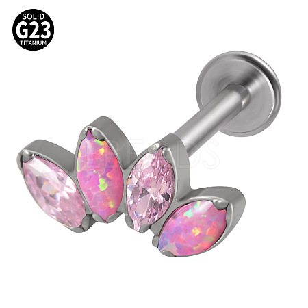 G23 Titanium with Cubic Zirconia Lip Rings WGA6216-11-1