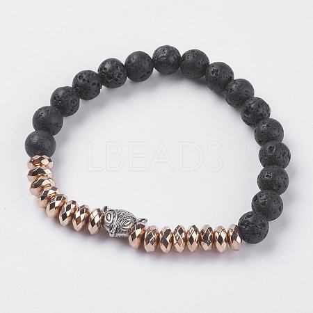 Synthetic Hematite Stretch Bracelets BJEW-I241-21B-1