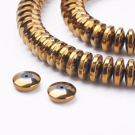 Electroplate Non-Magnetic Synthetic Hematite Beads Strands G-F510-03G-1