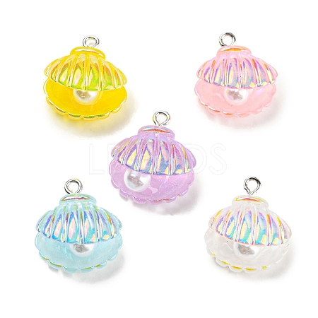 Iridescent Color Resin Pendants RESI-H151-03-1