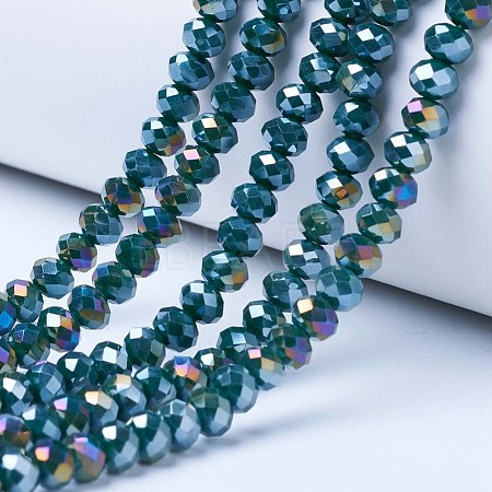 Electroplate Glass Beads Strands EGLA-A034-P8mm-B10-1