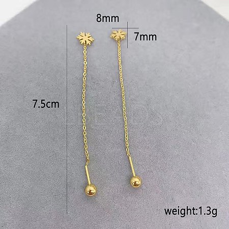 Stainless Steel Snowflake Ear Threader Earrings TA7619-1