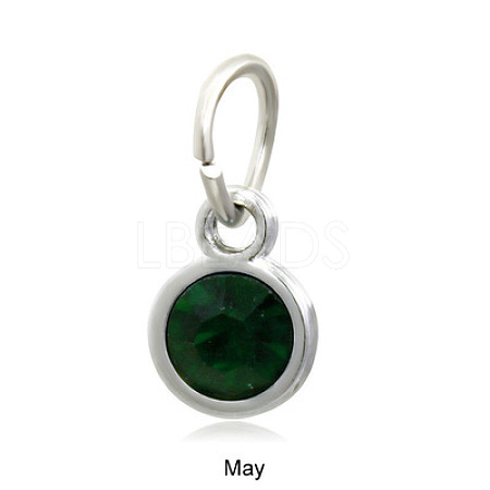 Platinum Plated Alloy Glass Rhinestone Charms PALLOY-TAC0016-B05-P-1