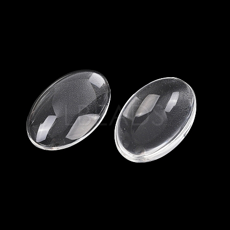 Transparent Oval Glass Cabochons GGLA-R022-30x20-1