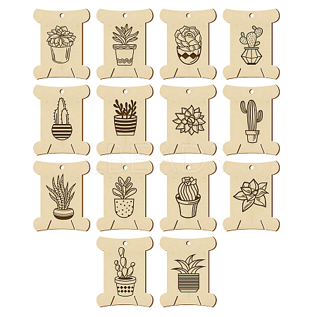 14Pcs 14 Style Plywood Thread Winding Boards WOOD-WH0060-03-1