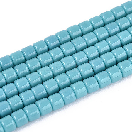 Opaque Solid Color Glass Beads Strands GLAA-N065-4x4mm-C08-1