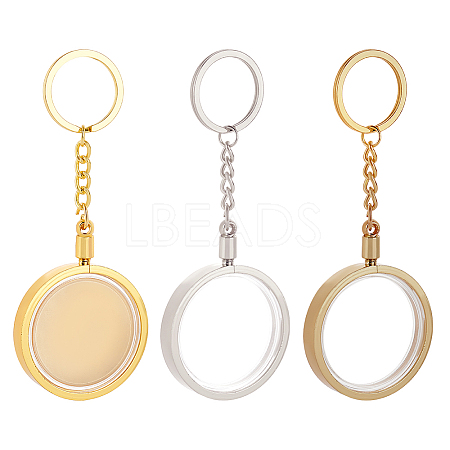 3pcs 3 colors Commemorative Coin Acrylic Pendant Keychain Sets KEYC-FG0001-09A-1
