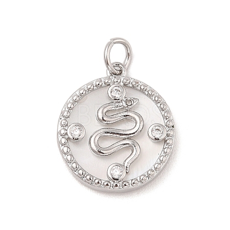 Brass Micro Pave Clear Cubic Zirconia Pendants KK-A207-05P-1
