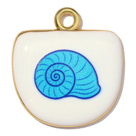 Printed Brass with Enamel Pendants KK-OY001-72G-1