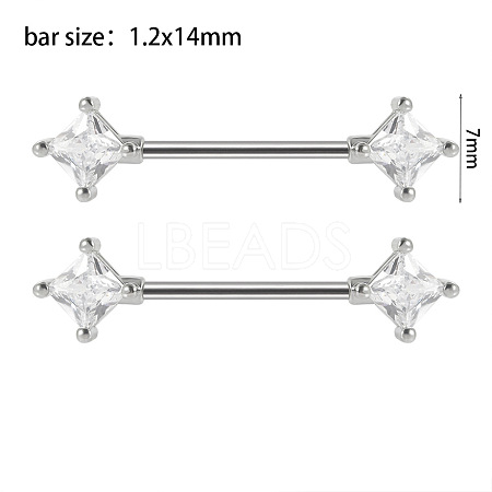 Brass Cubic Zirconia Nipple Rings WG434B5-06-1