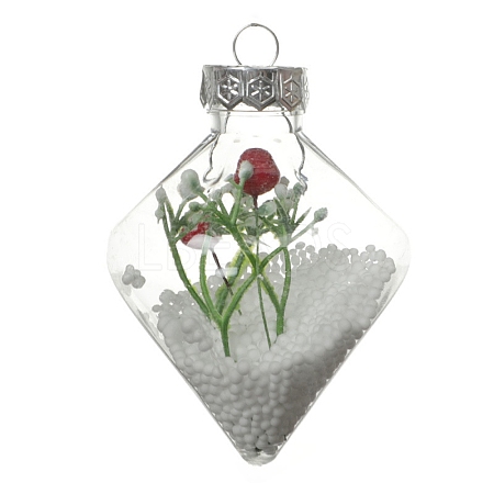 Transparent Plastic Fillable Ball Pendants Decorations XMAS-PW0002-04K-1