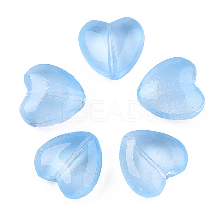 Transparent Spray Painted Glass Beads GLAA-N035-030-C03-1