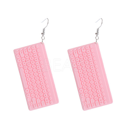 Keyboard Iron Resin Dangle Earrings FS-WG564AB-01-1