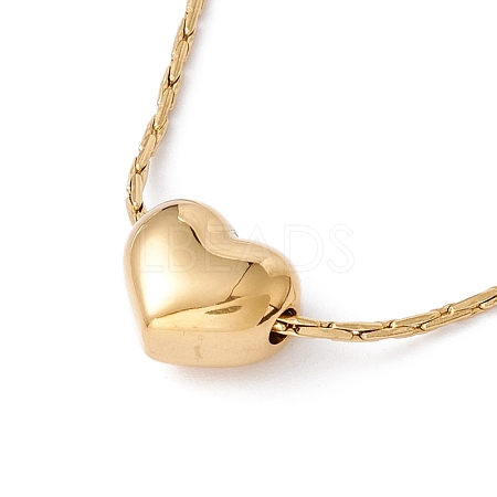 Heart Pendant Necklace with Boston Link Chains NJEW-G074-20G-1