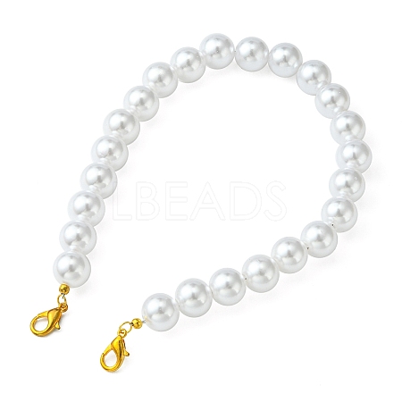 ABS Plastic Imitation Pearl Round Beaded Purse Straps AJEW-FZ00003-1