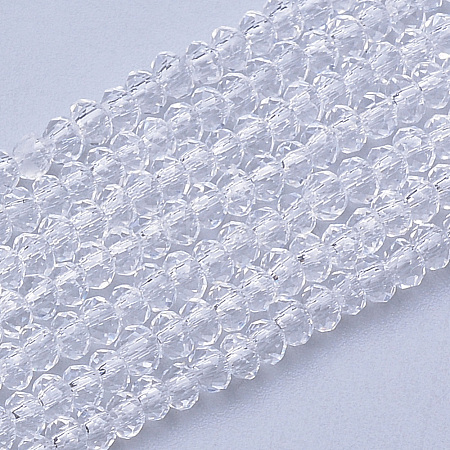 Transparent Glass Beads Strands GLAA-R200-C09-1
