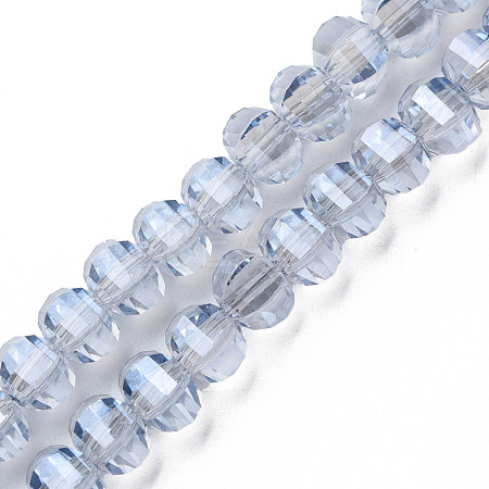 Electroplate Transparent Glass Beads Strands EGLA-N002-31-F06-1