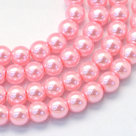 Baking Paint Pearlized Glass Pearl Round Bead Strands HY-Q003-10mm-53-A-1