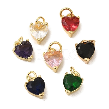 Brass Glass Charms KK-R162-062G-1