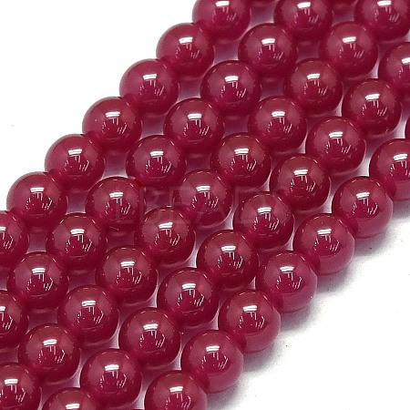 Lab Grown Red Corundum Beads Strands G-G106-P02-04-1-1