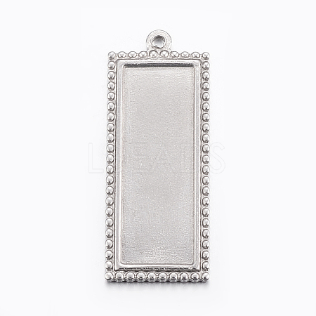 Tarnish Resistant 304 Stainless Steel Pendant Cabochon Settings STAS-E421-028P-1