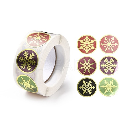 Christmas Themed Flat Round Roll Stickers LS-DIY-B045-14-1