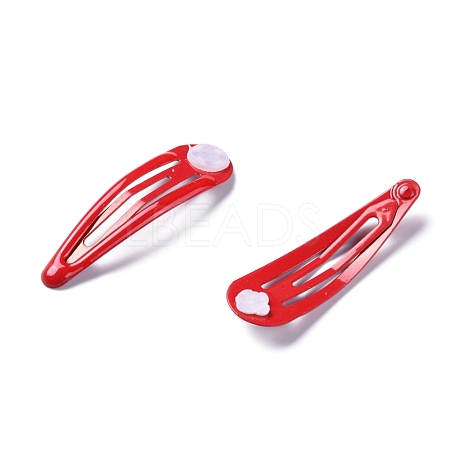 Iron Enamel Snap Hair Clip Findings FIND-WH0110-048B-1